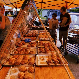 a display of baked goods