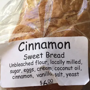 Cinnamon Sweet Bread