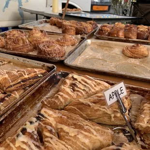 a variety of pastries for sale