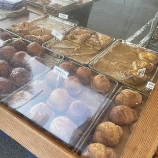 a variety of pastries on display