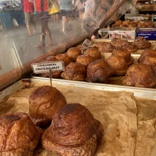 a variety of pastries on display