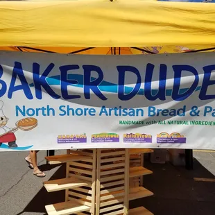 Banner at kakaako farmer's market at ward