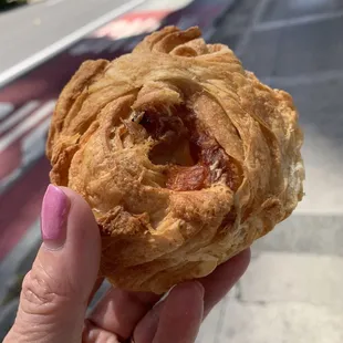 Ham and cheese croissant.