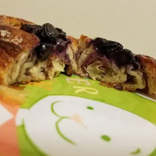 Cross section of the Blueberry Lilikoi Cinnamon roll