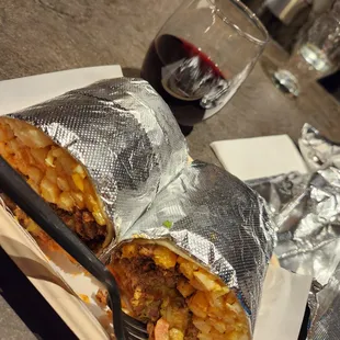 Taco truck surf n turf (California burrito $15) and baker wines pinot noir = fantastic!!