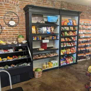 shelves of food and snacks