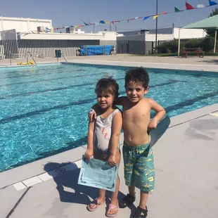 My little ones after finishing their first session of swim lessons. Can't beet sox classes for $5.