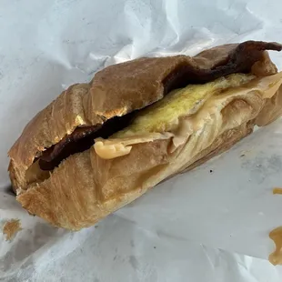 Bacon breakfast croissant