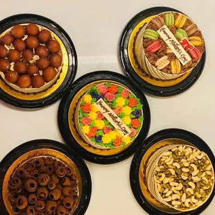 a variety of desserts