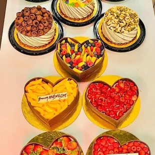 a variety of desserts