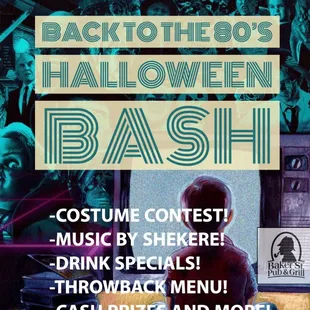 Doing an 80&apos;s themed halloween costume contest. Throwback menu with prices. Live music. Drink specials.