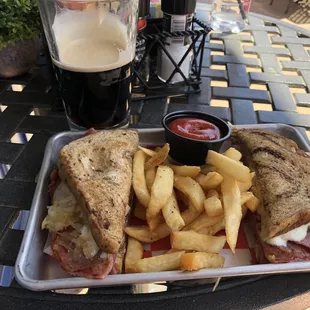 Guinness Stout and Reuben Sandwich. Very good!