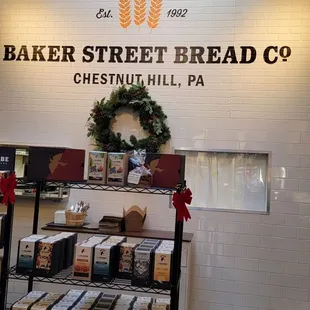 a display of baked goods