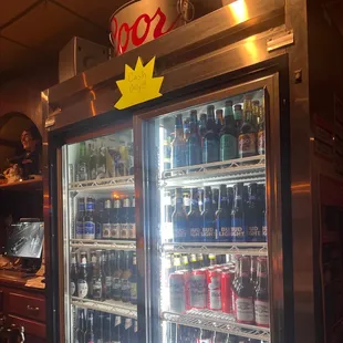 a display of beer bottles