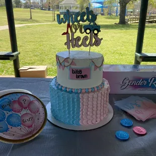 a baby shower cake on a table