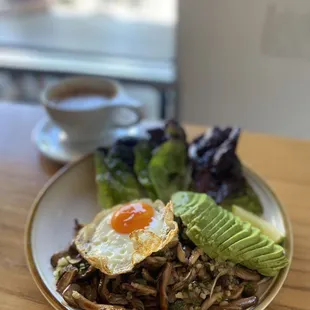 $21 MUSHROOM SISIG (added EGG &amp; AVO): wow! I didn't know what to expect when I ordered this, but it was SO FLAVORFUL!