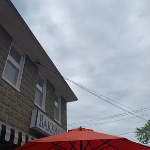 The cute red umbrellas