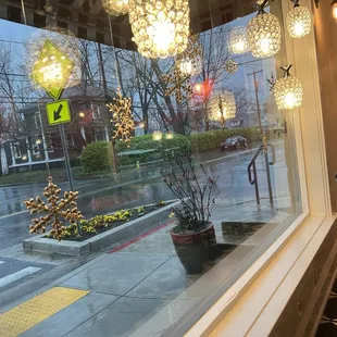 View from inside small bakery