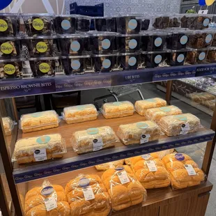 a display of bread and pastries