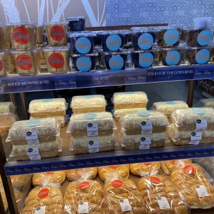 a display of baked goods