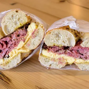 The Pastrami Paradise - Egg, Carnegie Deli Pastrami, Swiss and Gulden's Spicy Mustard.