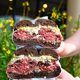 The Carnegie Pastrami - Carnegie Deli Pastrami, Swiss cheese, sauerkraut, Gulden's spicy mustard.