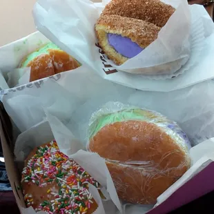 Ube ice cream on cinnamon crumb donut!