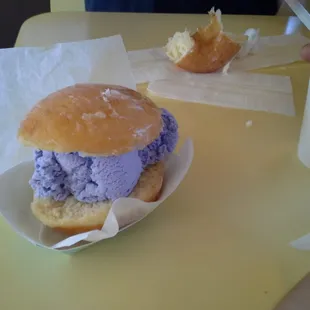 Taro ice cream donut