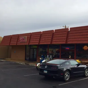 a car parked in a parking lot