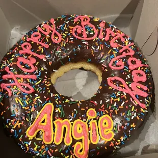 Big round with chocolate glaze $18