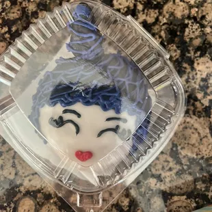 a cake in a plastic container