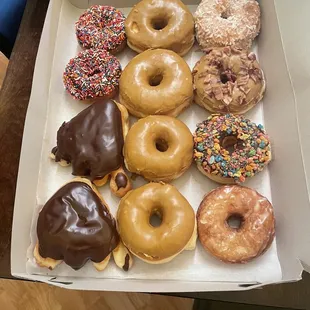 Chocolate feet, maple, fruity pebble chocolate, cronut, coconut flakes, maple bacon.