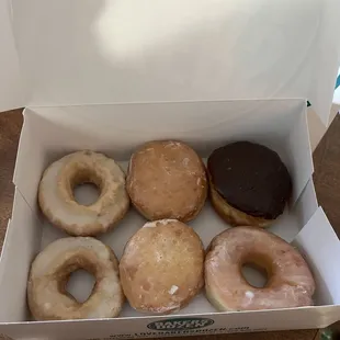 Buttermilk donuts, jelly donuts, Boston cream &amp; glazed donut