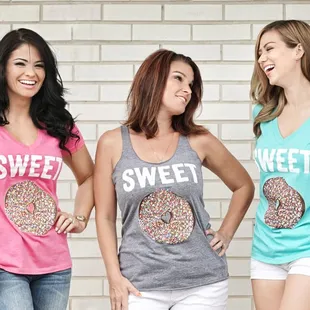 SWEET "Donut Personality" Tees available in-store Photo: Stacy Marks Photographer