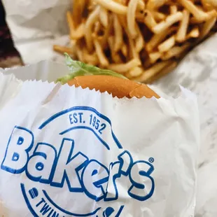 a sandwich and french fries