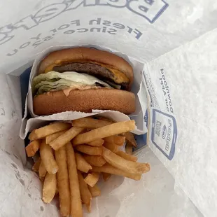 Single Baker With Cheese &amp; Fries well done