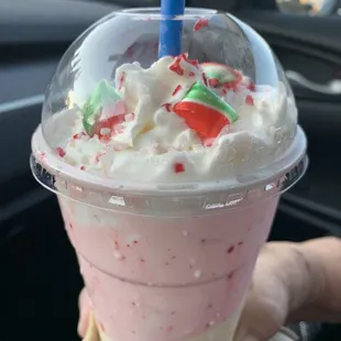 Peppermint candy shake