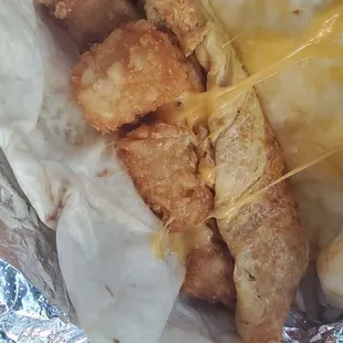 Chorizo, egg, potato, and cheese taco