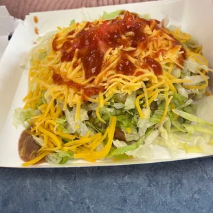 Tostada with hot sauce