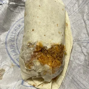 This is how we received the burrito that made my child sick.