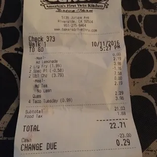 Was missing my fries for one of my orders. Thanks.