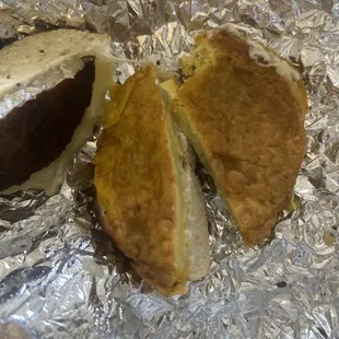 Sausage egg bagel