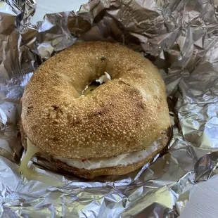 Jalapeño bagel sandwich
