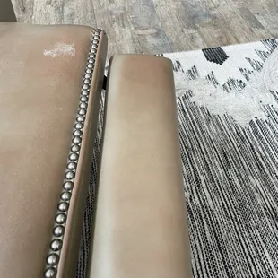 Red stain on leather