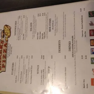 Menu front