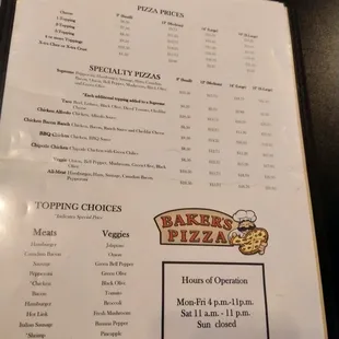 Menu back