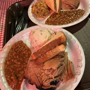 Sliced Beef Brisket Plate with 2 Sides