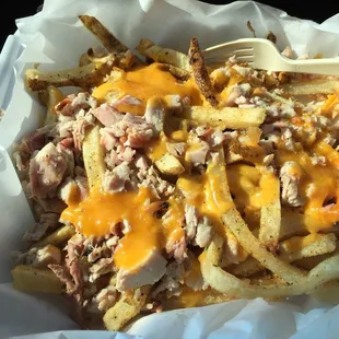 Loaded fries with pulled pork