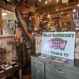 Left side of entrance