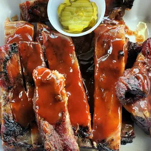 Ribs are tender sauce is great